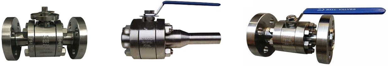 Some forged ball valves with special materials and ports, such as F51, F316L, and extended ports