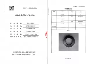 Special Equipment Type Test Report